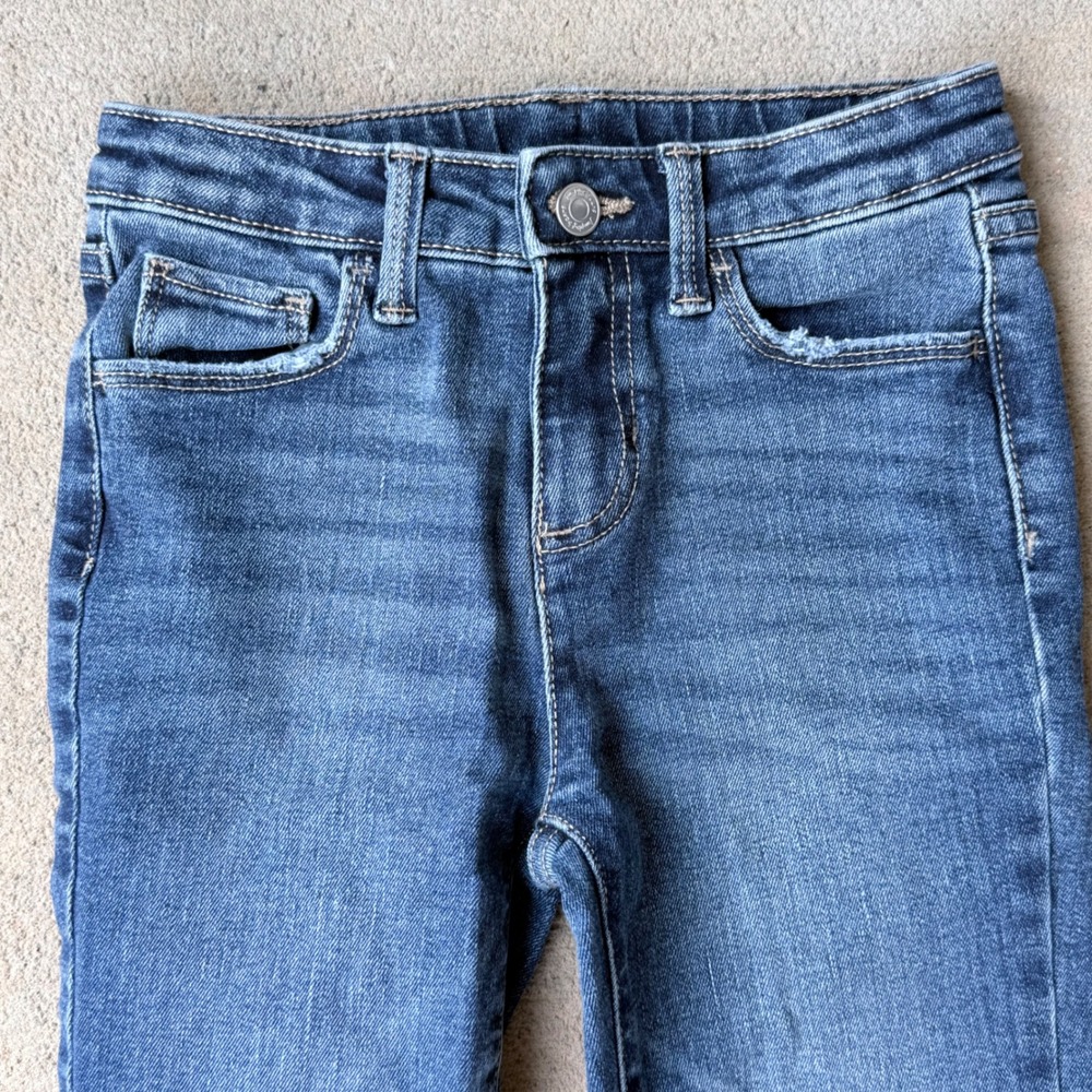 Jumping Beans Girls Medium Wash Bootcut Denim Jeans Size 6X Adjustable Waist - Picture 2 of 6